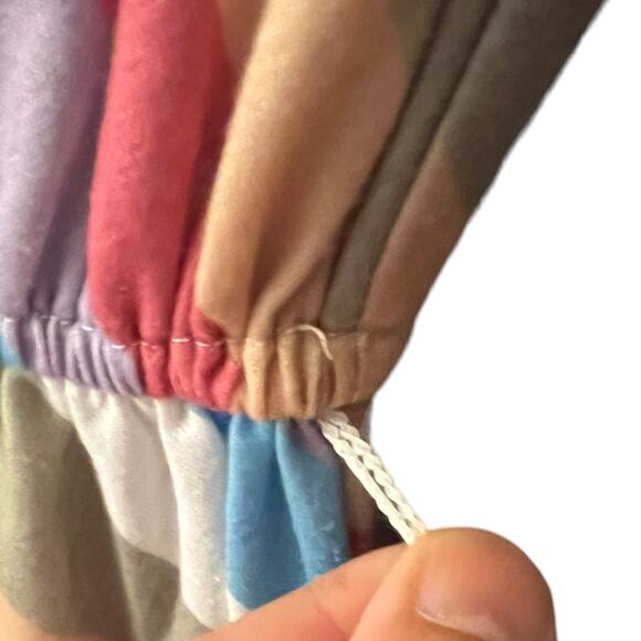 Vintage Jeni Blair of California Diagonal Stripe Midi Dress Pastel Rainbow Sz 3 - Picture 14 of 14